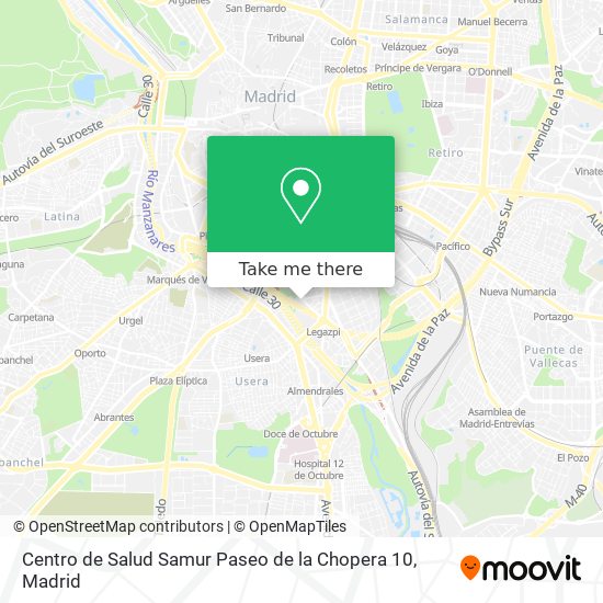 Centro de Salud Samur Paseo de la Chopera 10 map
