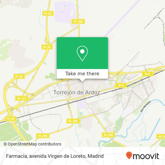 mapa Farmacia, avenida Virgen de Loreto