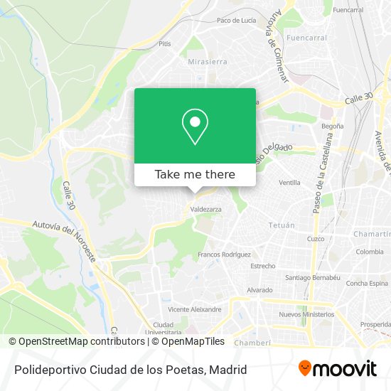 Polideportivo Ciudad de los Poetas map
