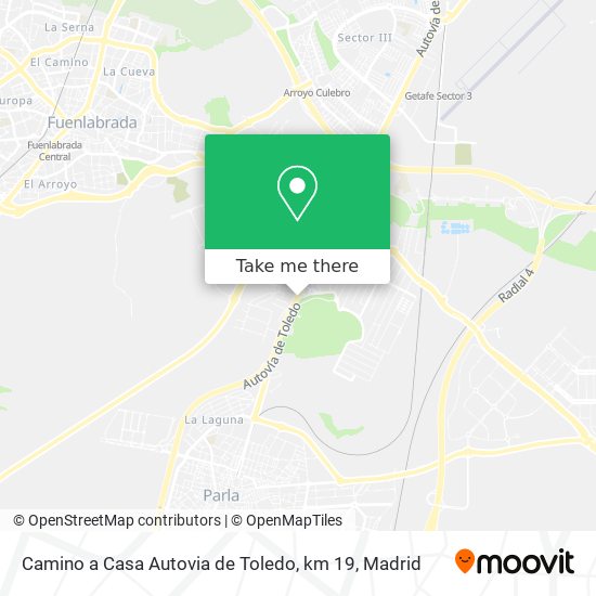 mapa Camino a Casa Autovia de Toledo, km 19