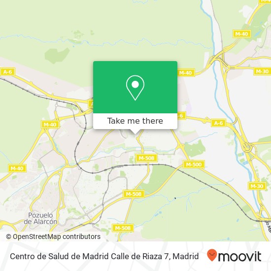 Centro de Salud de Madrid Calle de Riaza 7 map