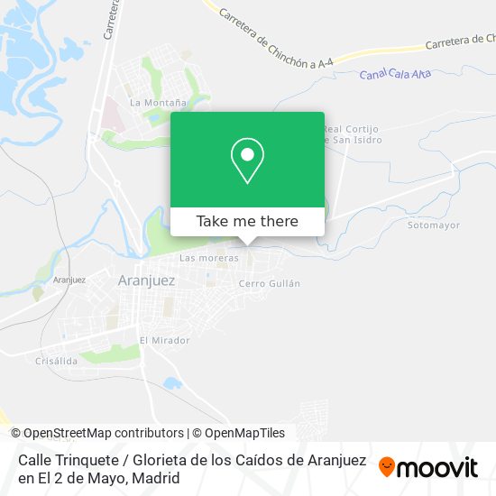 mapa Calle Trinquete / Glorieta de los Caídos de Aranjuez en El 2 de Mayo