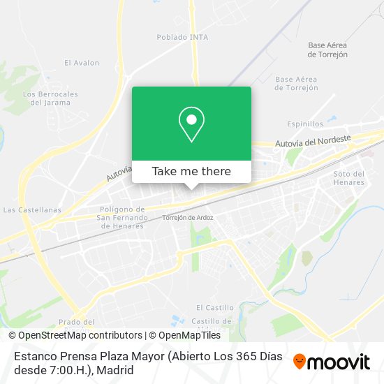 mapa Estanco Prensa Plaza Mayor (Abierto Los 365 Días desde 7:00.H.)