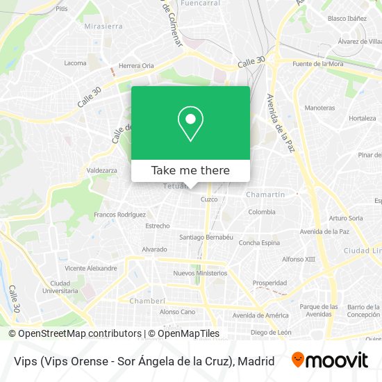 mapa Vips (Vips Orense - Sor Ángela de la Cruz)