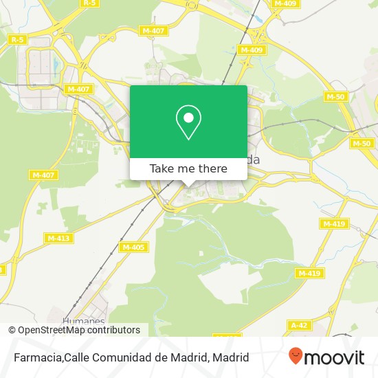 mapa Farmacia,Calle Comunidad de Madrid