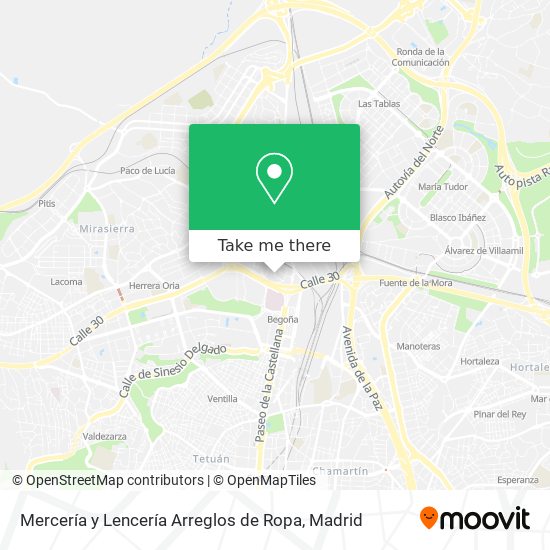 Mercería y Lencería Arreglos de Ropa map