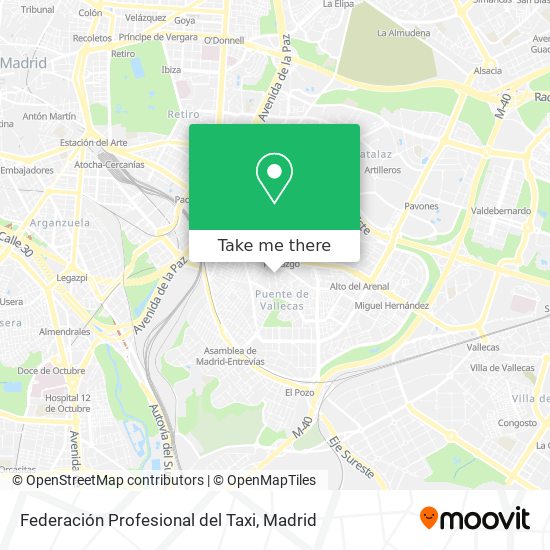 Federación Profesional del Taxi map