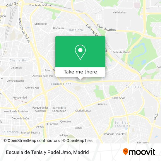 mapa Escuela de Tenis y Padel Jmo