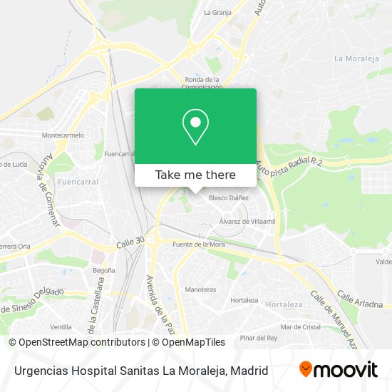 Urgencias Hospital Sanitas La Moraleja map