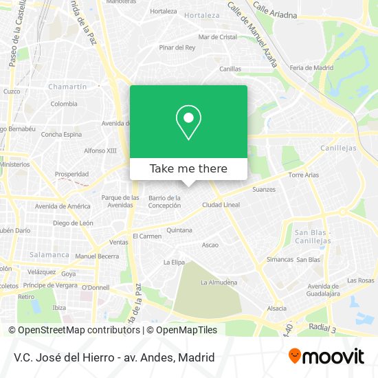 V.C. José del Hierro - av. Andes map