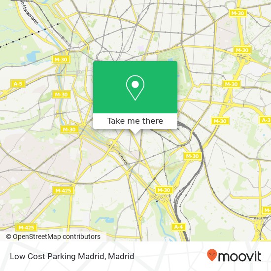 Low Cost Parking Madrid map