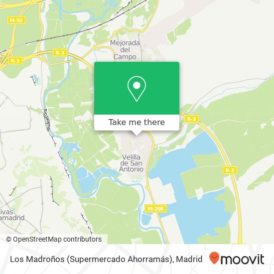 mapa Los Madroños (Supermercado Ahorramás)