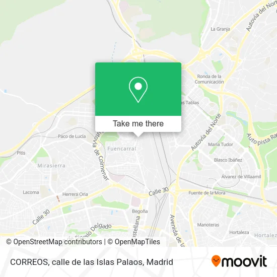 CORREOS, calle de las Islas Palaos map