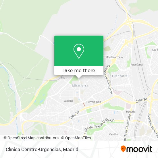 Clínica Cemtro-Urgencias map