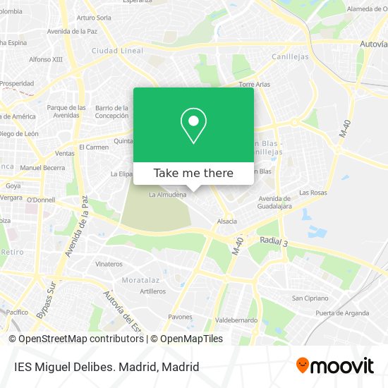 IES Miguel Delibes. Madrid map