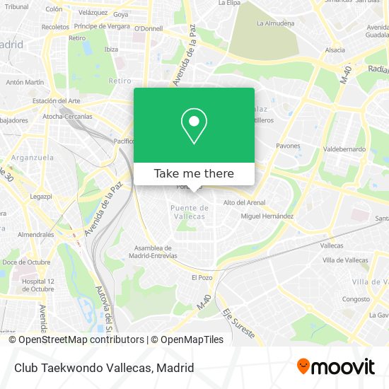 mapa Club Taekwondo Vallecas