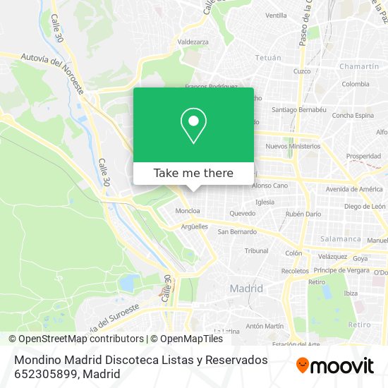 mapa Mondino Madrid Discoteca Listas y Reservados 652305899
