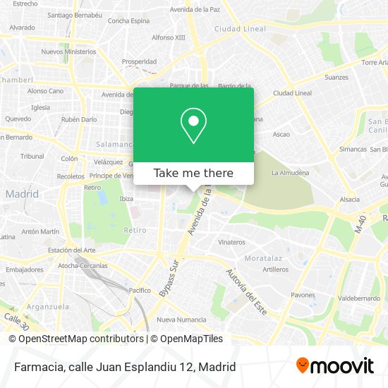 Farmacia, calle Juan Esplandiu 12 map