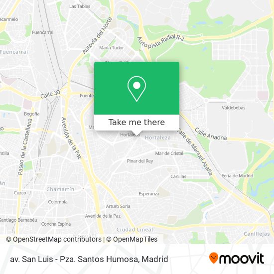 av. San Luis - Pza. Santos Humosa map