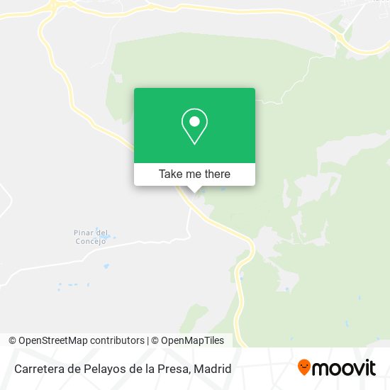 Carretera de Pelayos de la Presa map