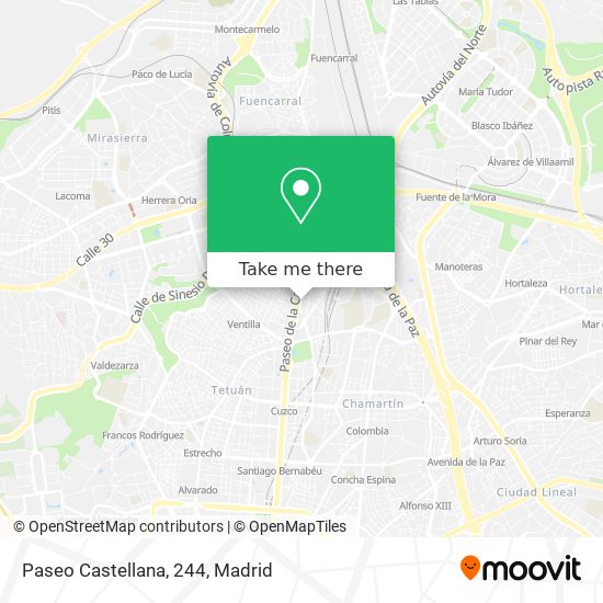 Paseo Castellana, 244 map