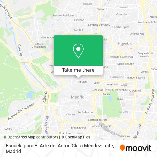 mapa Escuela para El Arte del Actor. Clara Méndez-Leite