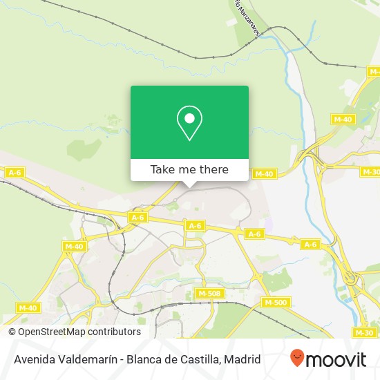 mapa Avenida Valdemarín - Blanca de Castilla