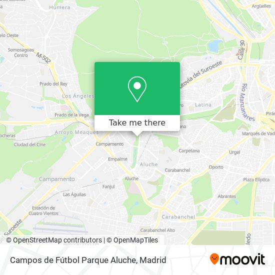 Campos de Fútbol Parque Aluche map