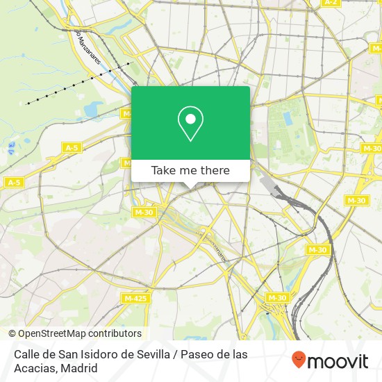 mapa Calle de San Isidoro de Sevilla / Paseo de las Acacias