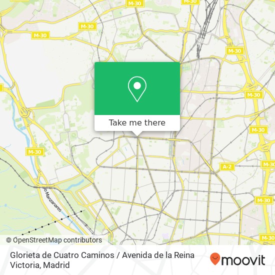 Glorieta de Cuatro Caminos / Avenida de la Reina Victoria map