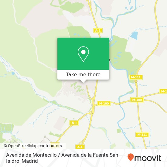 mapa Avenida de Montecillo / Avenida de la Fuente San Isidro