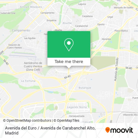 Avenida del Euro / Avenida de Carabanchel Alto map