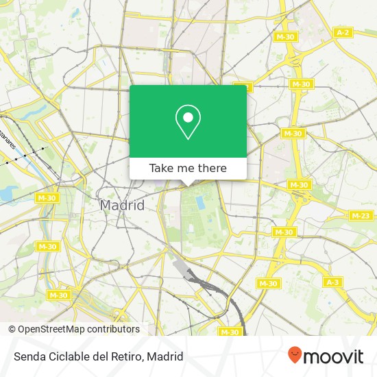 Senda Ciclable del Retiro map