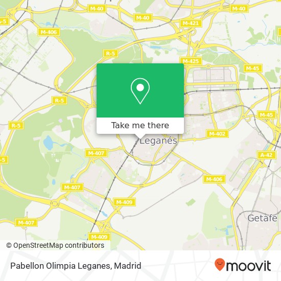 mapa Pabellon Olimpia Leganes