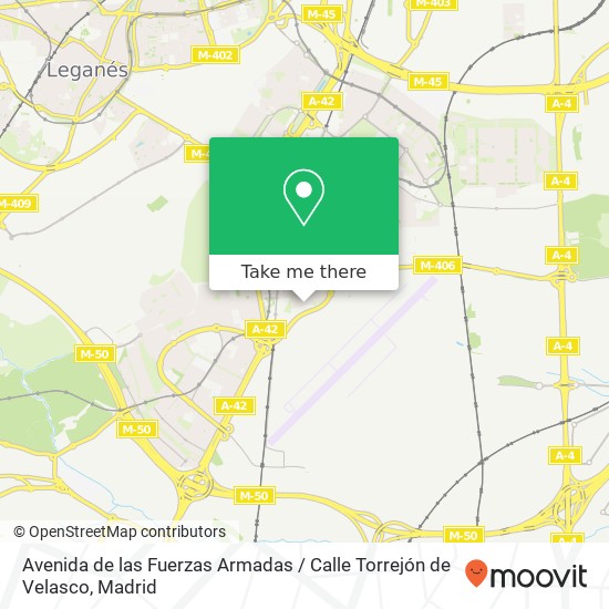 mapa Avenida de las Fuerzas Armadas / Calle Torrejón de Velasco