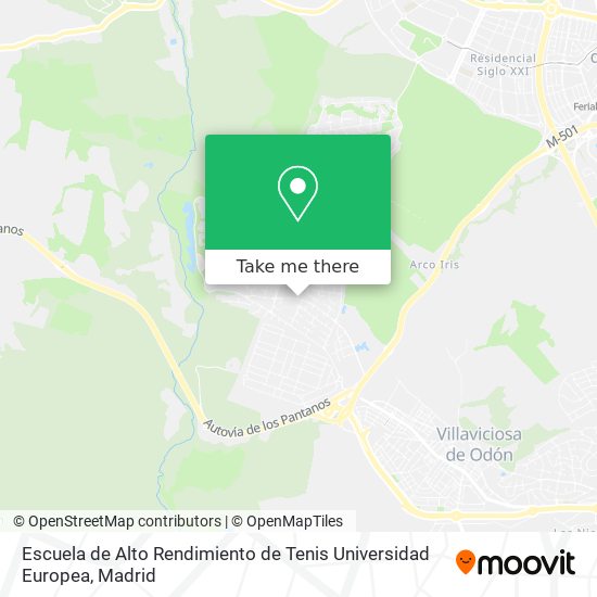 Escuela de Alto Rendimiento de Tenis Universidad Europea map