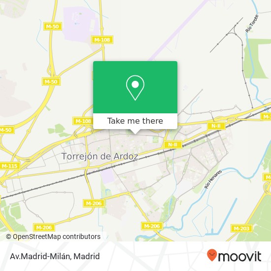 Av.Madrid-Milán map