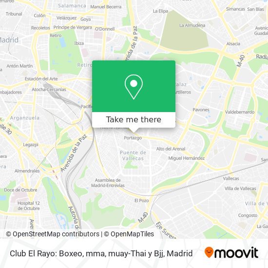 mapa Club El Rayo: Boxeo, mma, muay-Thai y Bjj