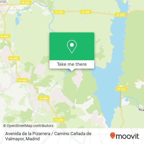 mapa Avenida de la Pizarrera / Camino Cañada de Valmayor