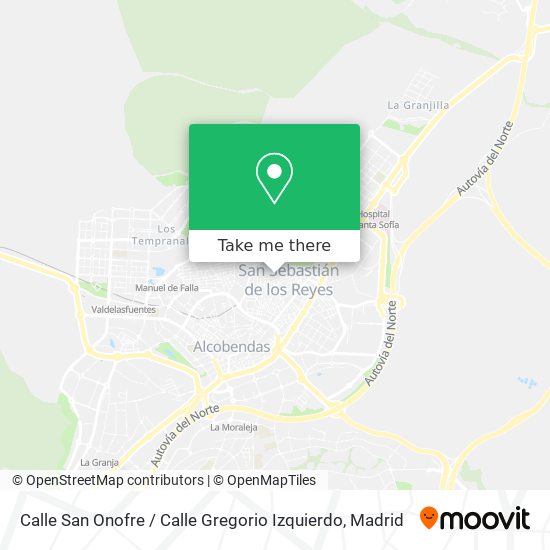 mapa Calle San Onofre / Calle Gregorio Izquierdo
