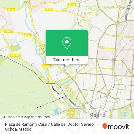 mapa Plaza de Ramón y Cajal / Calle del Doctor Severo Ochoa