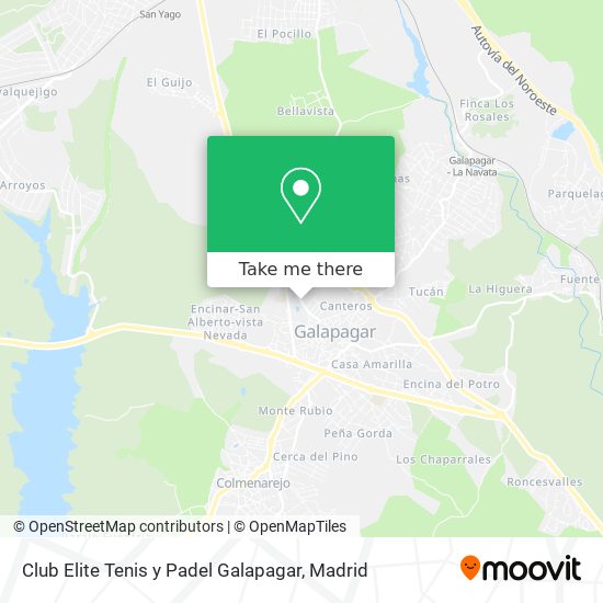 Club Elite Tenis y Padel Galapagar map