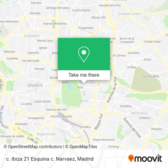 c. Ibiza 21 Esquina c. Narvaez map