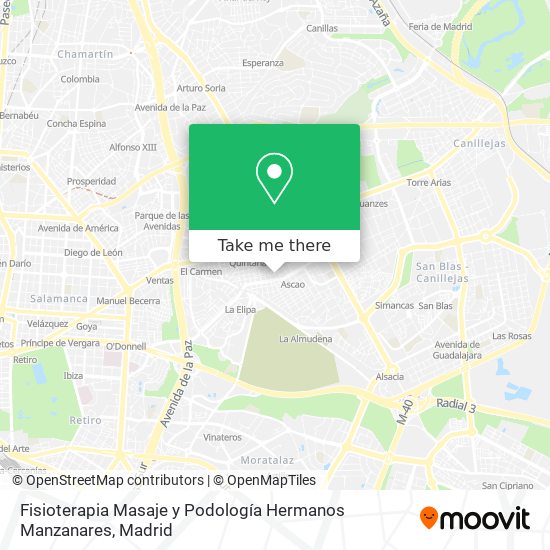 mapa Fisioterapia Masaje y Podología Hermanos Manzanares