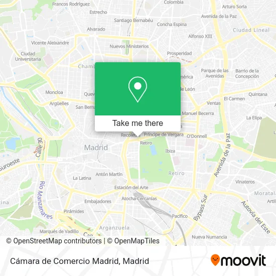 mapa Cámara de Comercio Madrid