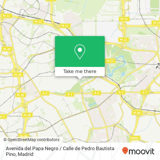 mapa Avenida del Papa Negro / Calle de Pedro Bautista Pino