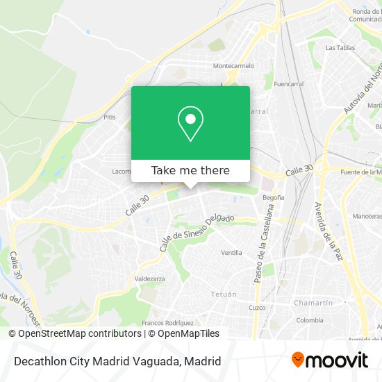 Decathlon City Madrid Vaguada map