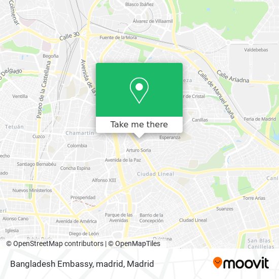 mapa Bangladesh Embassy, madrid