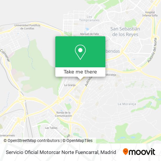 mapa Servicio Oficial Motorcar Norte Fuencarral