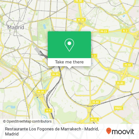 mapa Restaurante Los Fogones de Marrakech - Madrid